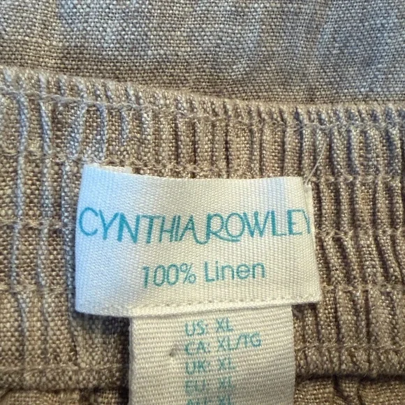 Cynthia Rowley Tan Linen Pants size XL - Picture 6 of 9